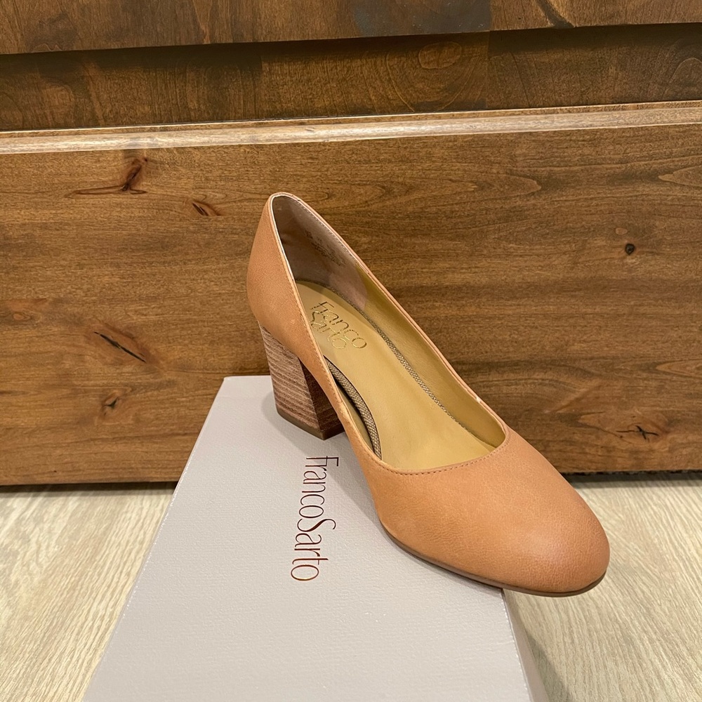Franco Sarto Optimum Tan leather heels size 6 NWT - Picture 2 of 11